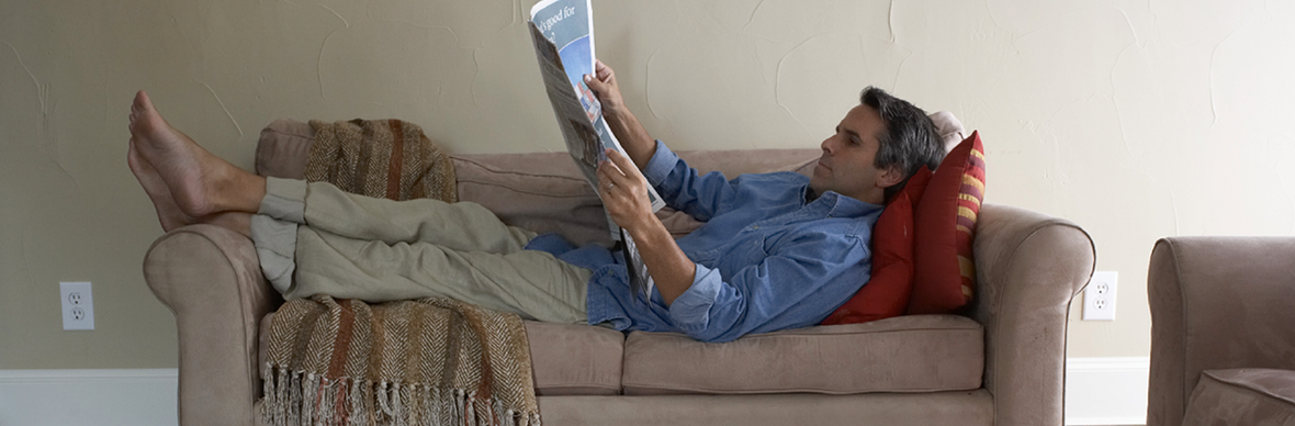 Homeowner Relaxing Knowing his HVAC System is Being Replaced by South Air Heating and Cooling the Same Day