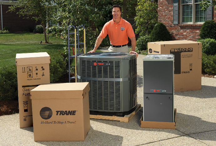 South Air Technician along with a New Trane Furnace and Air Conditioning System. 