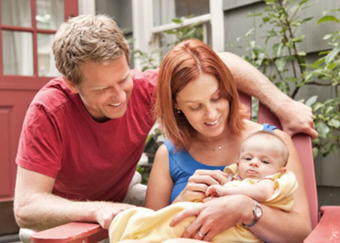 Healthy Family with Child and a New Heating and Air Conditioning System